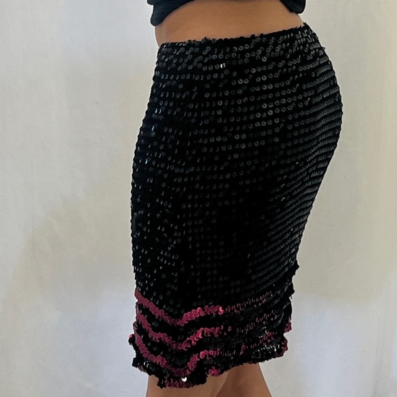 Y2K black sequins midi skirt - Picture 3 of 4